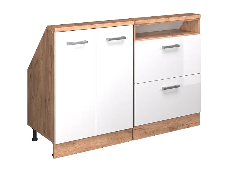 Küchenschrank für Dachschrägen weiß hochglanz 120x46x81.6 r-line