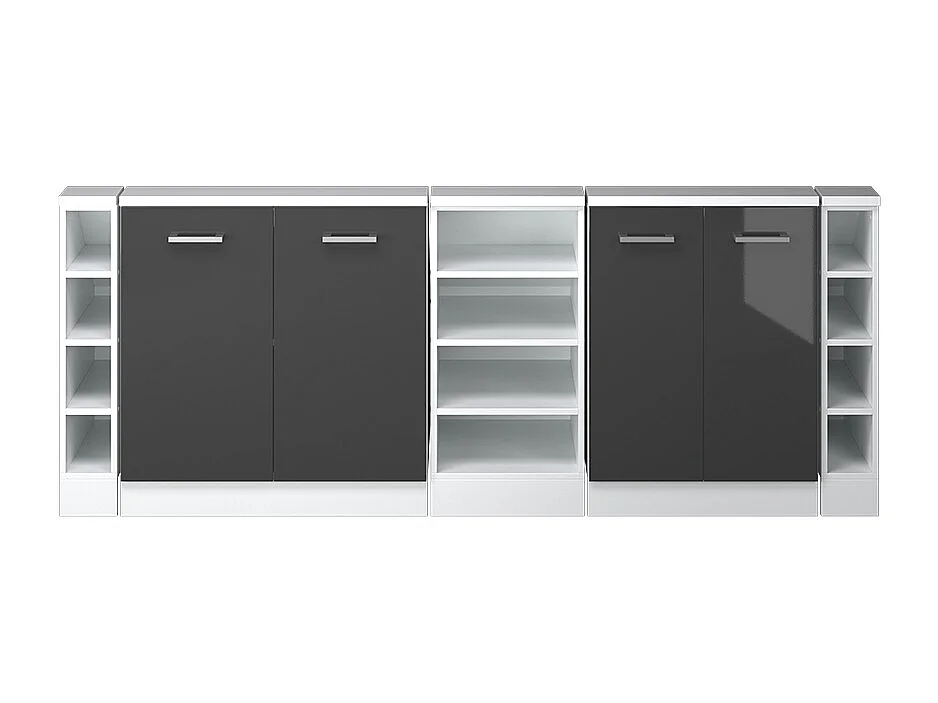 Meuble sous pente anthracite haute brillance 215x46x81.6 r-line