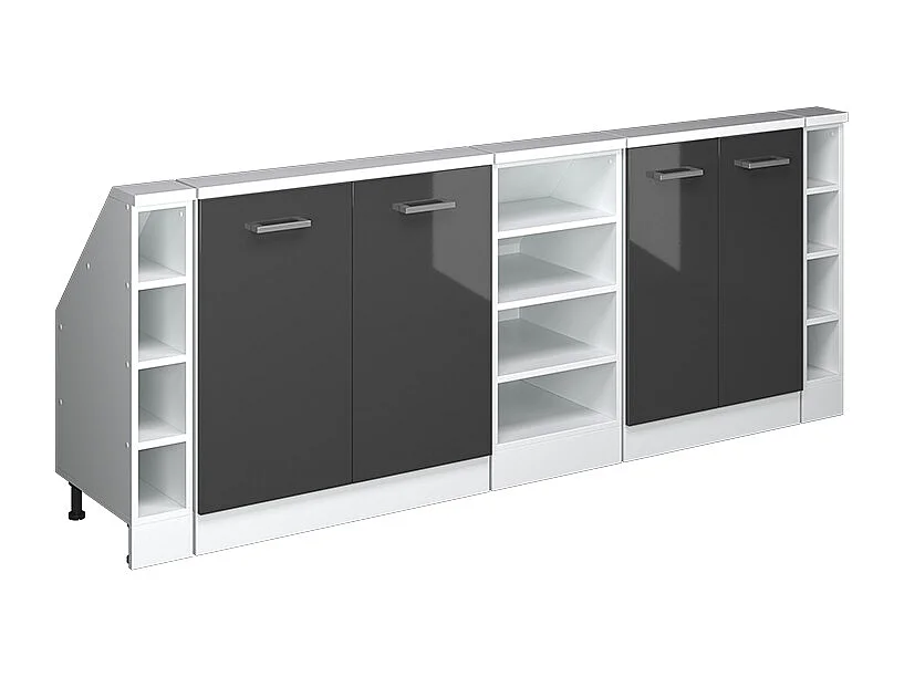 Meuble sous pente anthracite haute brillance 210x46x81.6 r-line