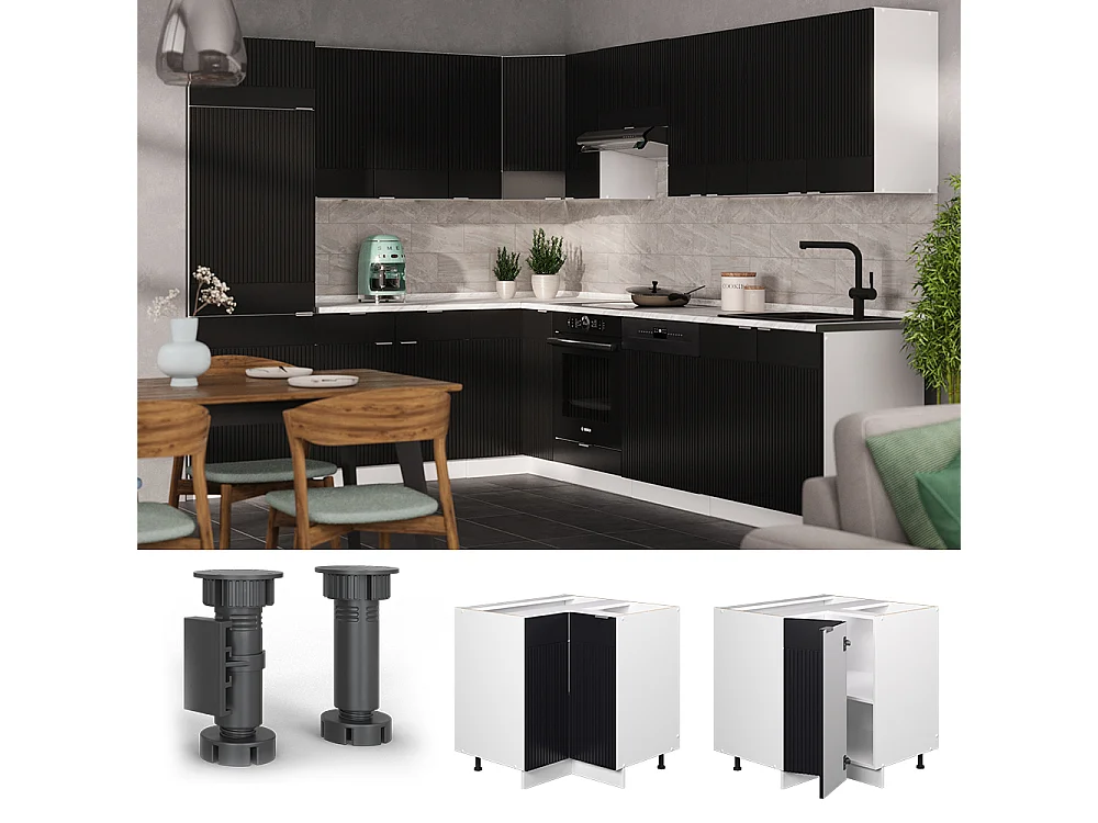 Armario de esquina rayas negras 80.5x51.6x82 fame-line