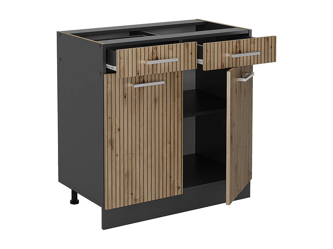 Mueble bajo de cocina roble artesanal 80x60x81.6 r-line