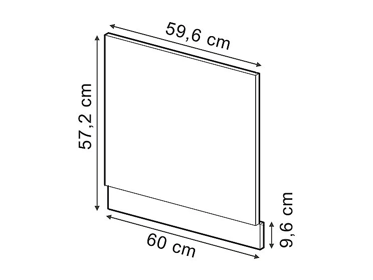 Panel frontal hormigón negro 60x1.6x57.2 r-line
