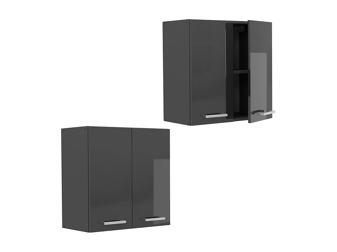 Elément haut de cuisine anthracite haute brillance 60x31x60 r-line