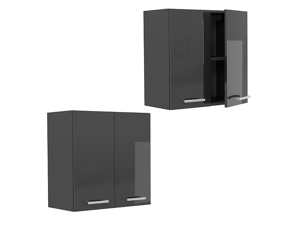 Wall cabinet anthracite high gloss 60x31x60 r-line