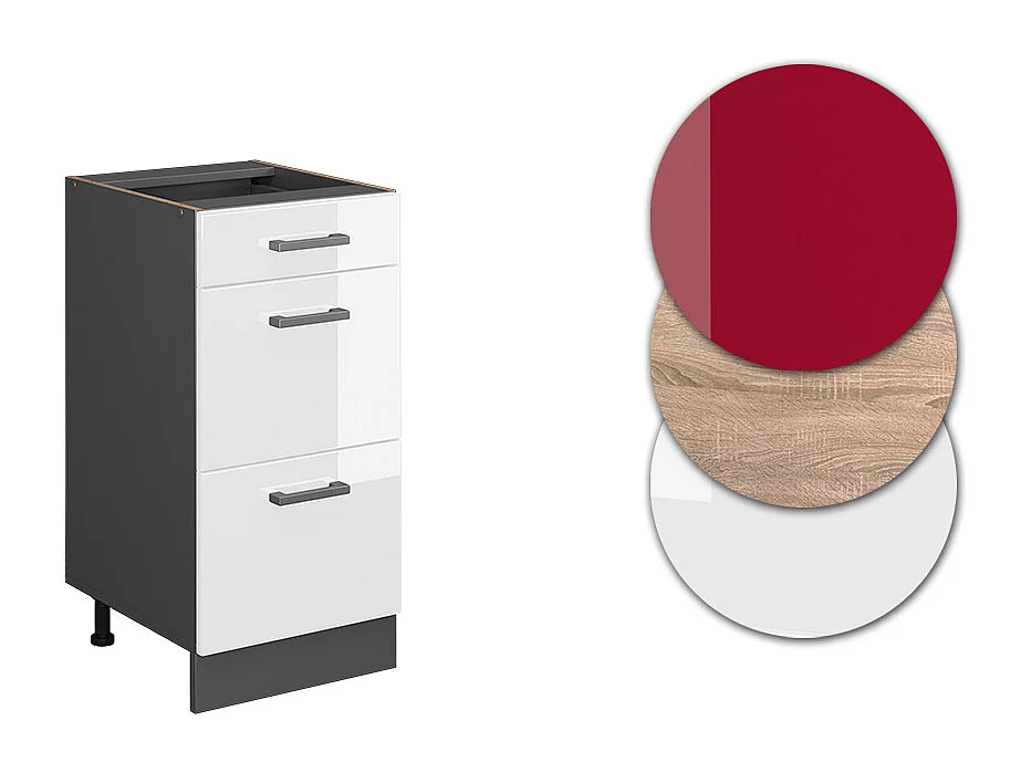 Mueble bajo de cocina blanco alto brillo 40x60x81.6 r-line