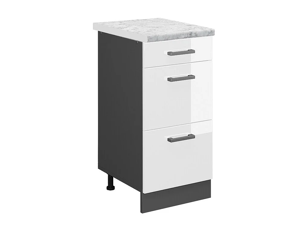 Meuble cuisine blanc haute brillance 40x60x81.6 r-line