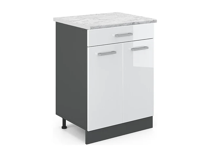 Meuble cuisine blanc haute brillance 60x60x81.6 r-line