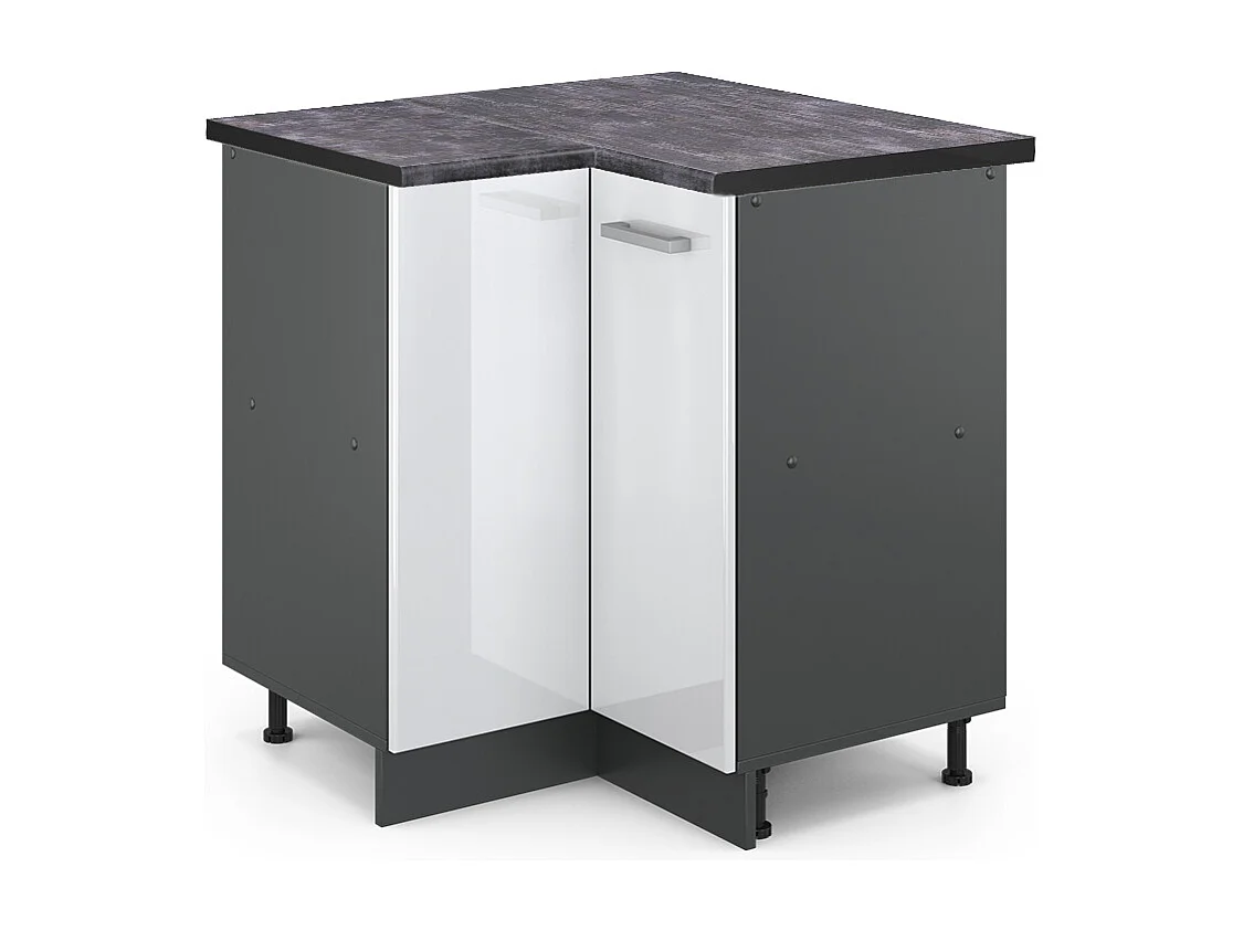 Armario de esquina blanco alto brillo 75.6x60x81.6 r-line