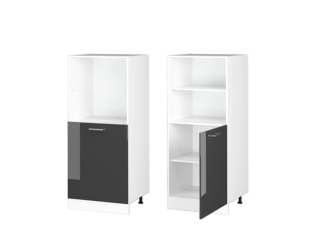 Oven housing cabinet anthracite high gloss 60x57x143 r-line