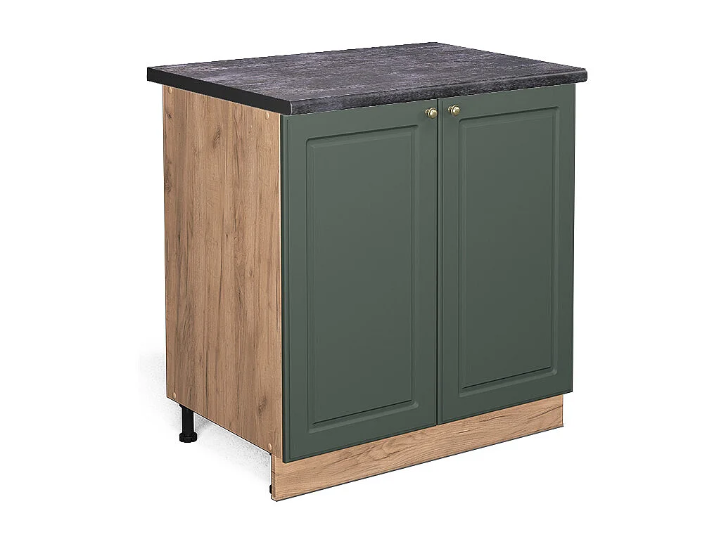 Meuble bas de cuisine vert or campagne 80x60x82 fame-line