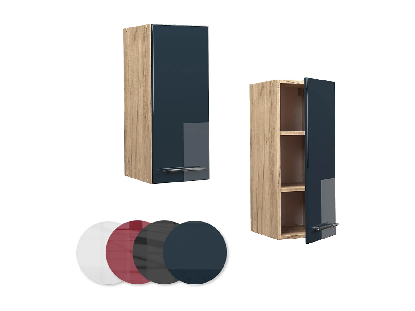 Armario colgante azul oscuro alto brillo 30x34.1x72 fame-line