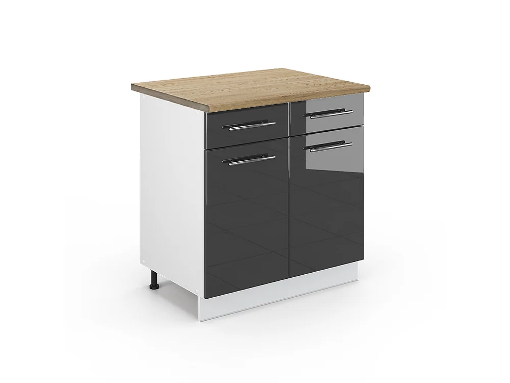 Küchenunterschrank anthrazit hochglanz 80x60x82 fame-line