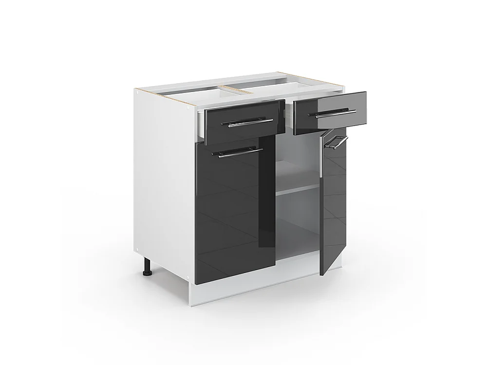 Küchenunterschrank anthrazit hochglanz 80x60x82 fame-line