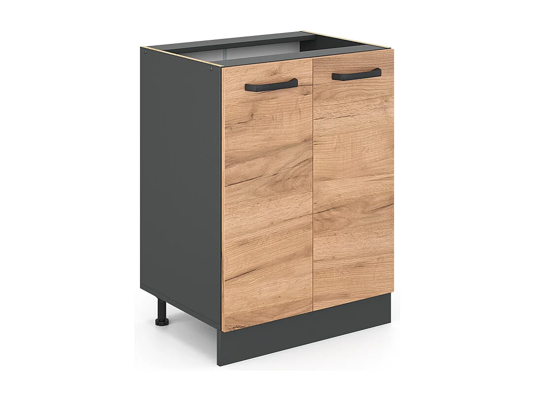 Meuble bas de cuisine chêne de force doré 60x46x81.6 r-line