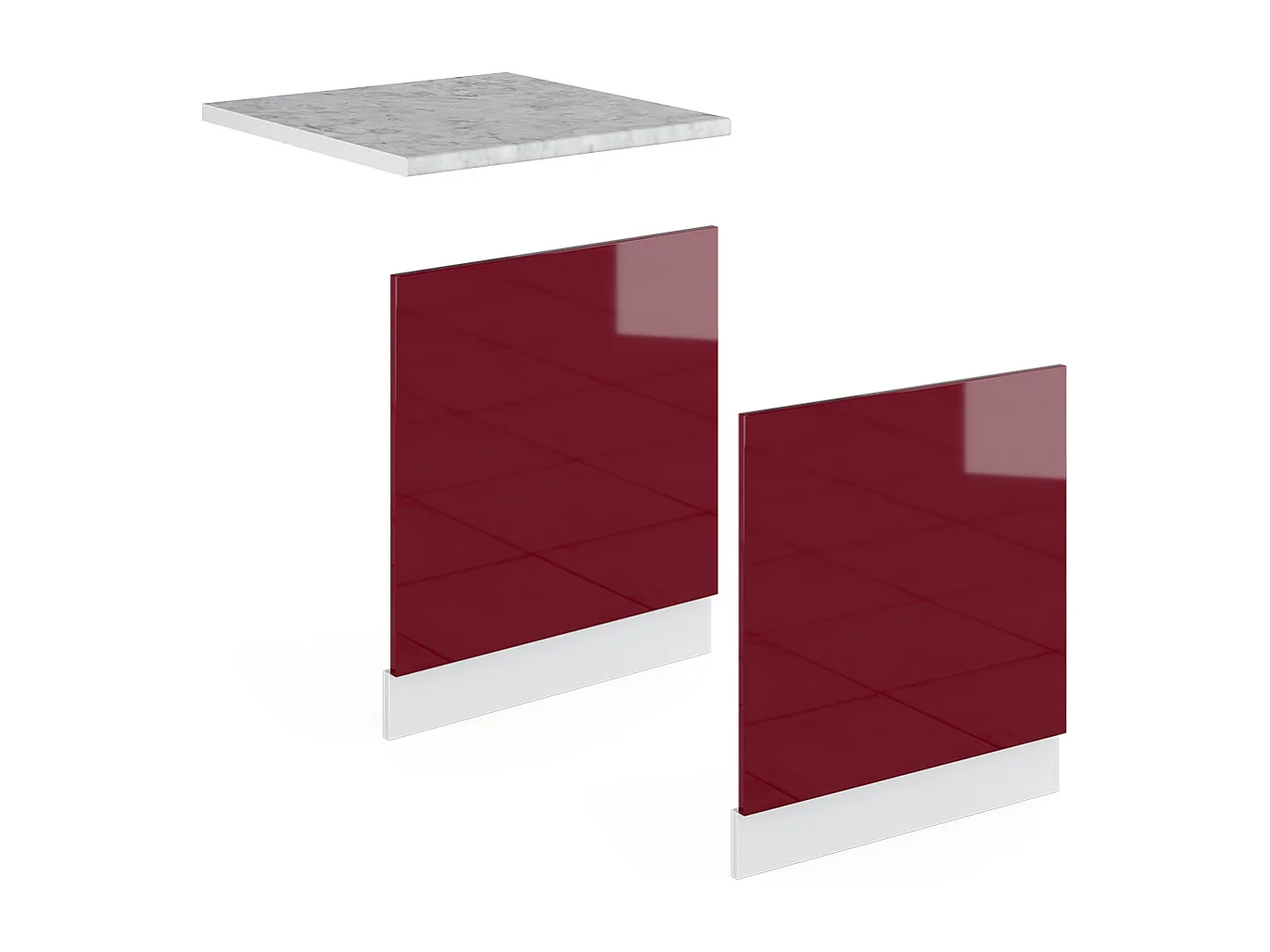 Panel frontal rojo de alto brillo 60x1.6x57.2 r-line