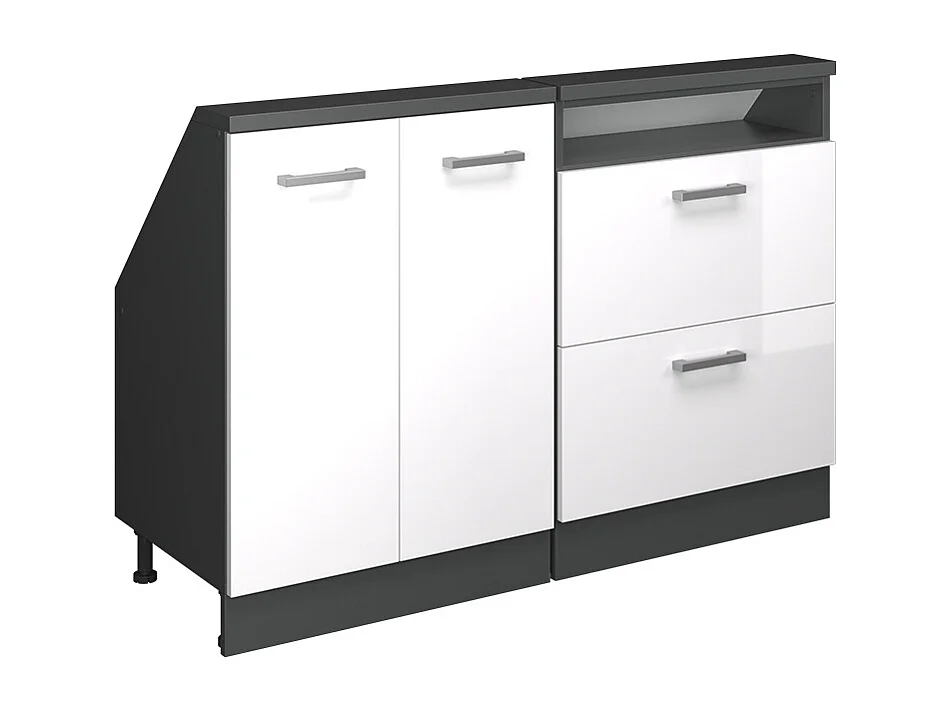 Meuble sous pente blanc haute brillance 120x46x81.6 r-line