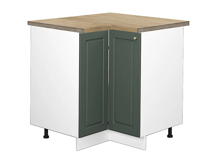 Eckunterschrank grün-gold landhaus 80.5x60x82 fame-line