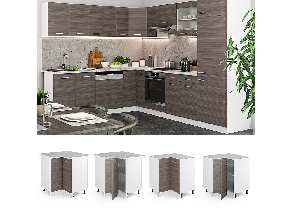 Mobile ad angolo cucina grigio nobile 75.6x60x81.6 r-line