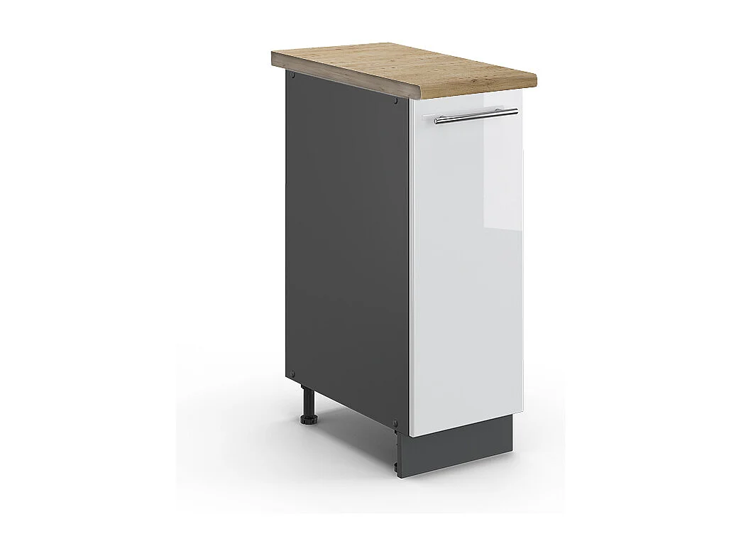 Meuble de cuisine blanc haute brillance 30x60x82 fame-line