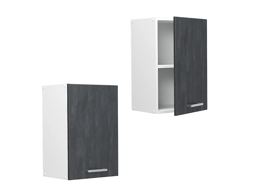 Wall cabinet black concrete 40x31x60 r-line