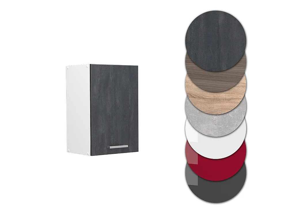 Wall cabinet black concrete 40x31x60 r-line