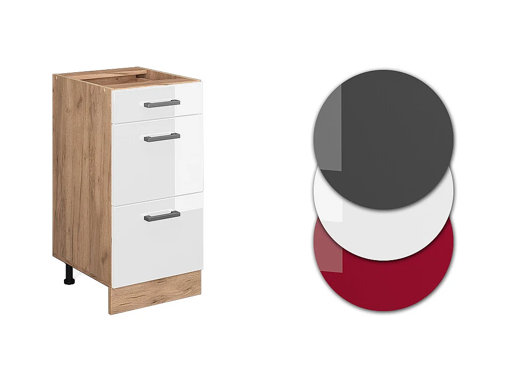 Meuble cuisine blanc haute brillance 40x46x81.6 r-line