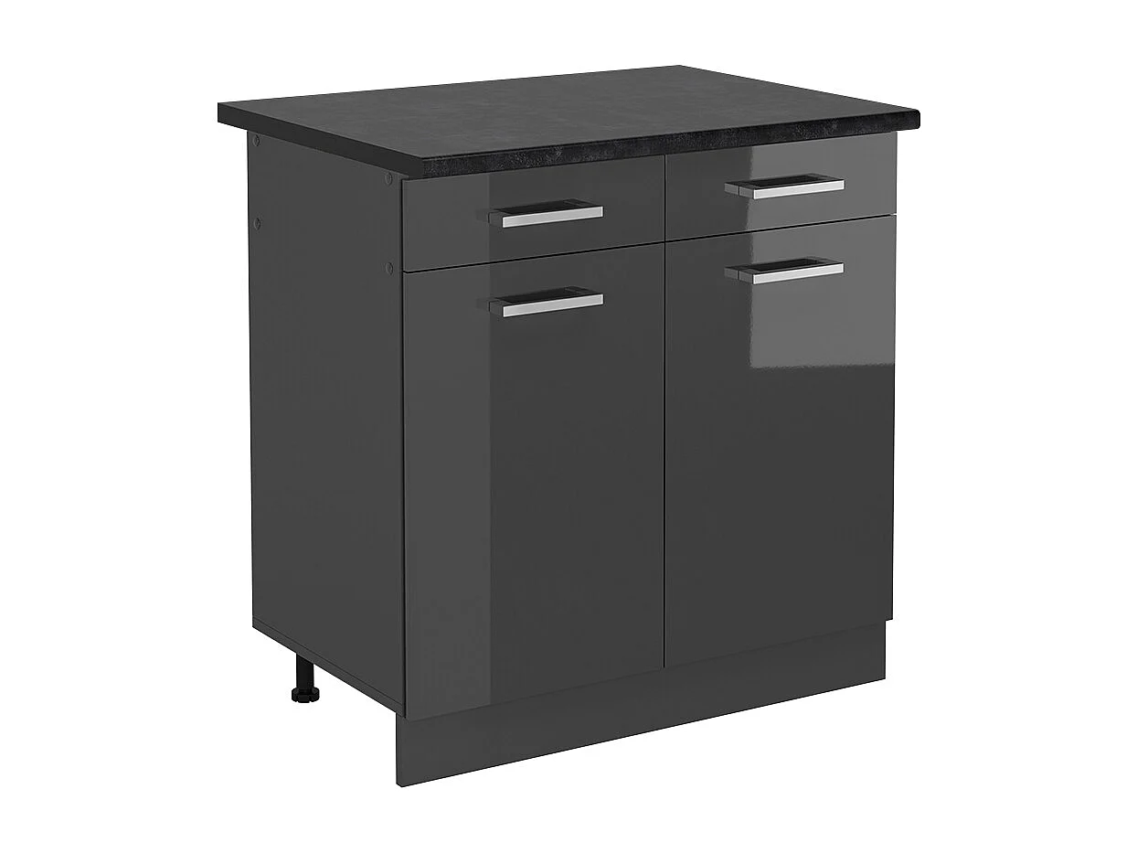 Mobiletto base per cucina antracite lucido 80x60x81.6 r-line