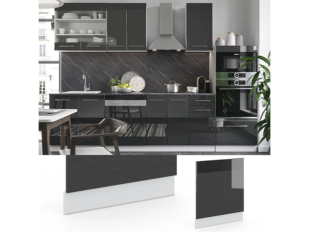 Panel frontal antracita alto brillo 60x1.6x67.4 fame-line