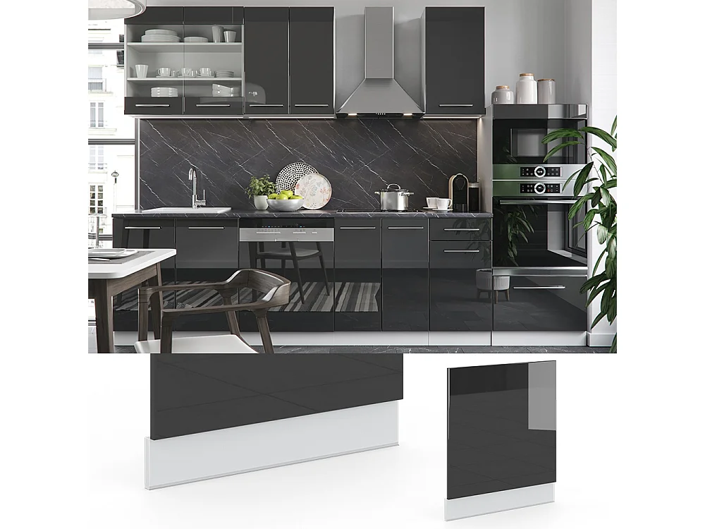 Frontpaneel antraciet hoogglans 60x1.6x67.4 fame-line