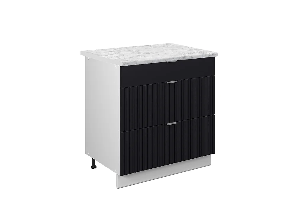 Keukenonderkast zwart gestreept 80x60x82 fame-line