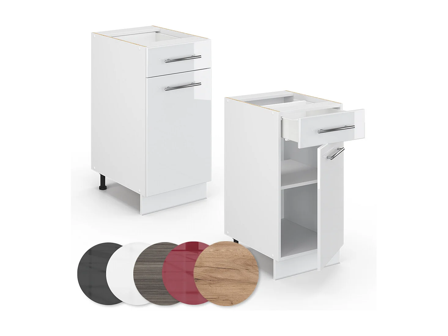 Keukenonderkast wit hoogglans 40x51.6x82 fame-line