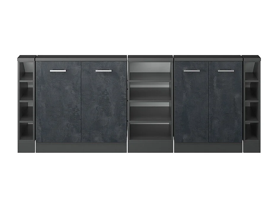 Meuble sous pente béton noir 210x46x81.6 r-line