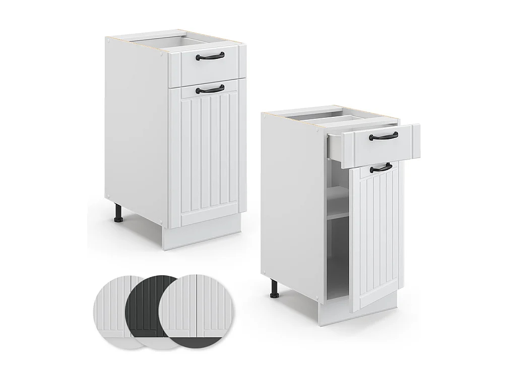 Meuble cuisine blanc campagne 40x60x82 fame-line