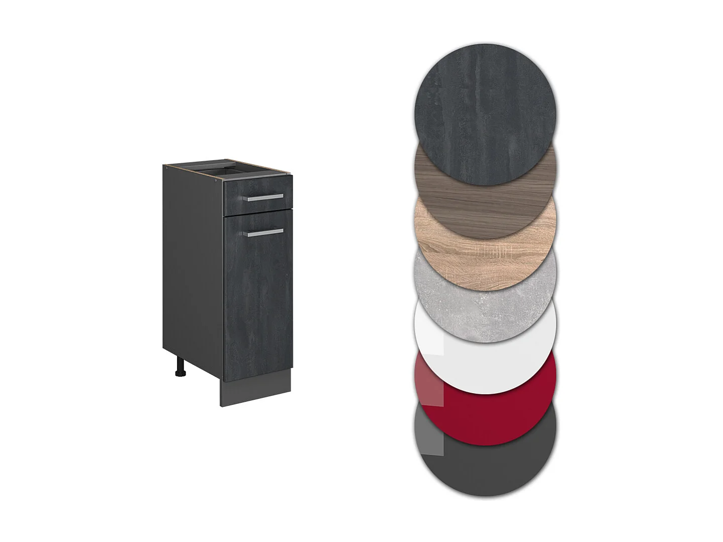 Mueble bajo de cocina hormigón negro 30x46x81.6 r-line