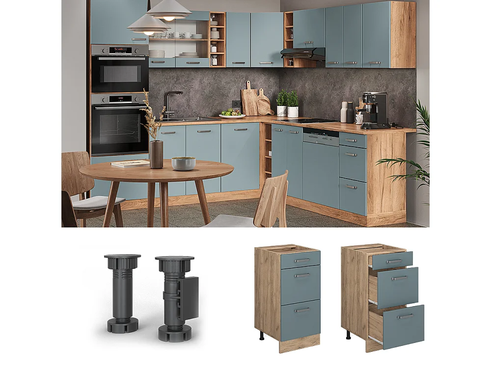 Meuble cuisine bleu-gris 40x60x81.6 r-line