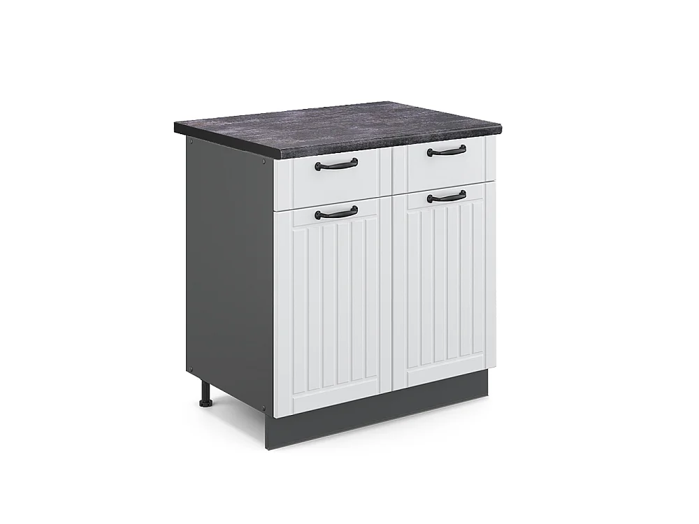 Meuble cuisine blanc campagne 80x60x82 fame-line