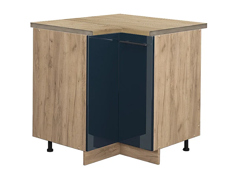 Armario de esquina azul oscuro alto brillo 80.5x60x82 fame-line