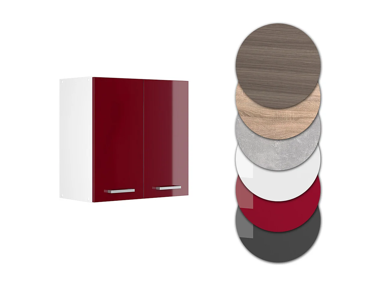 Elément haut de cuisine rouge brillant 60x31x60 r-line