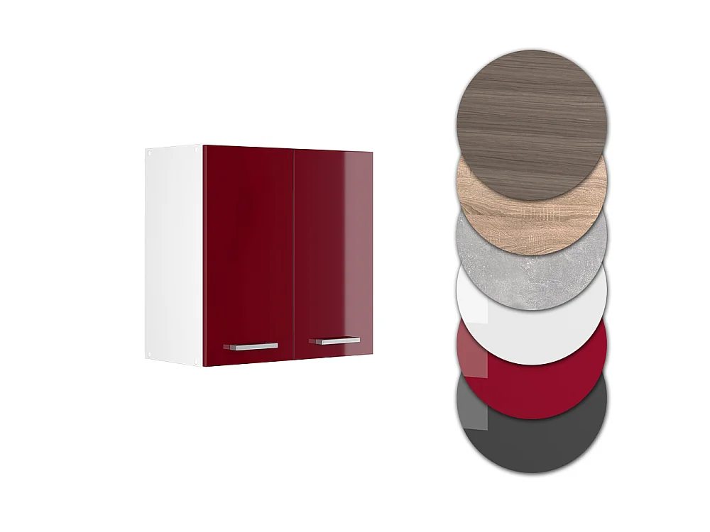 Elément haut de cuisine rouge brillant 60x31x60 r-line