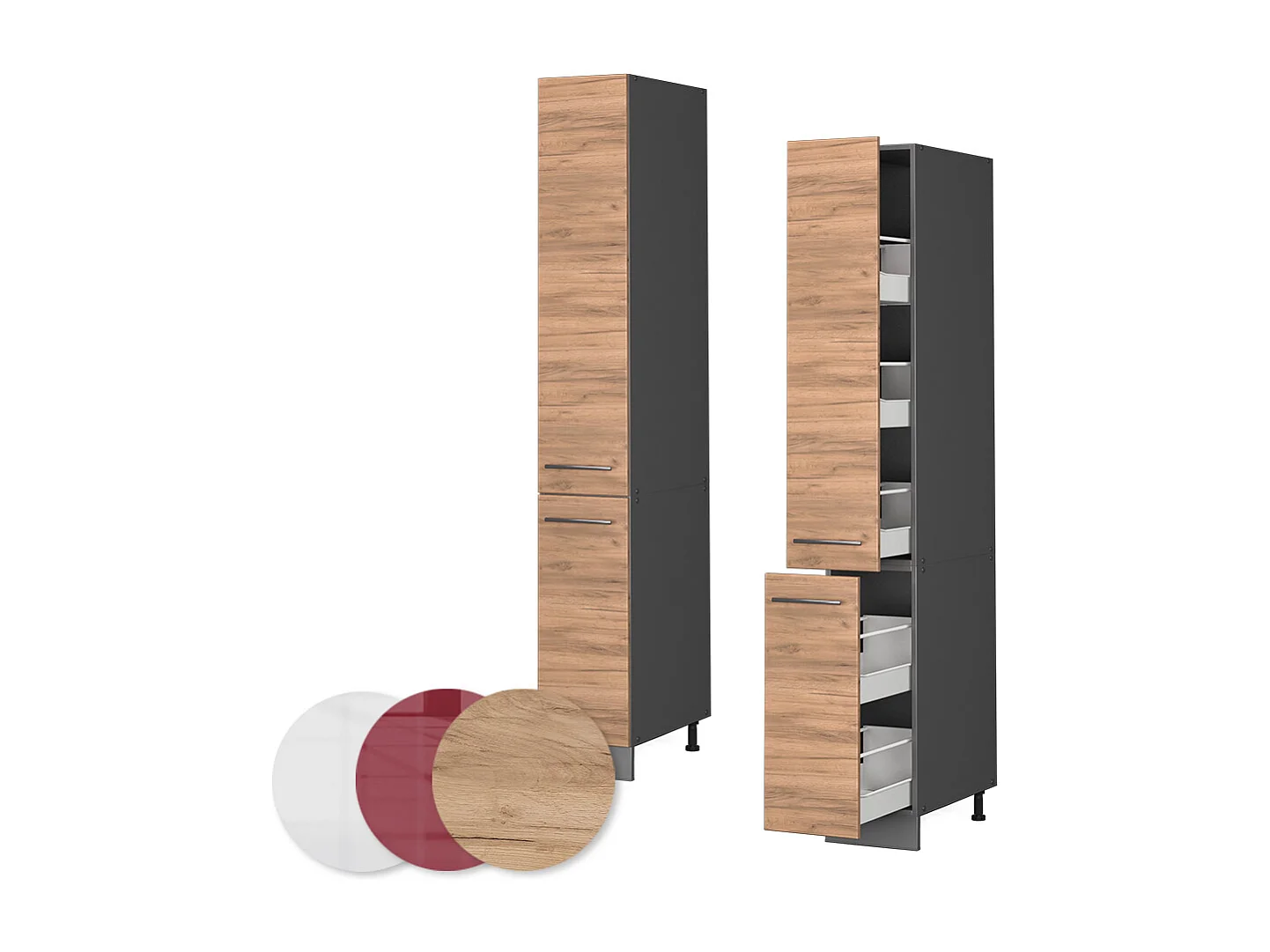 Meuble haute de cuisine chêne de force doré 30x58x206.8 fame-line