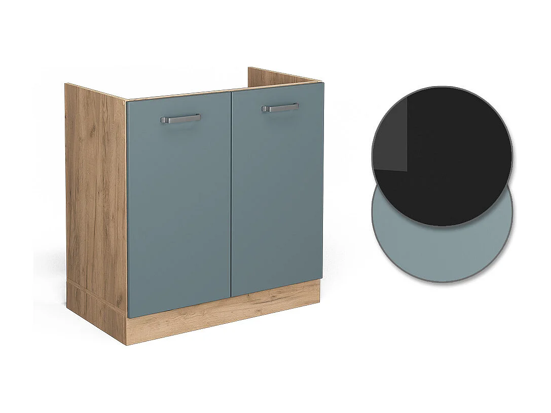 Mobile lavello cucina grigio-blu 80x60x81.6 r-line