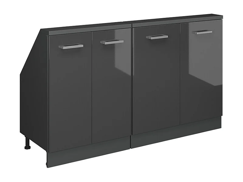 Küchenschrank für Dachschrägen anthrazit hochglanz 140x46x81.6 r-line