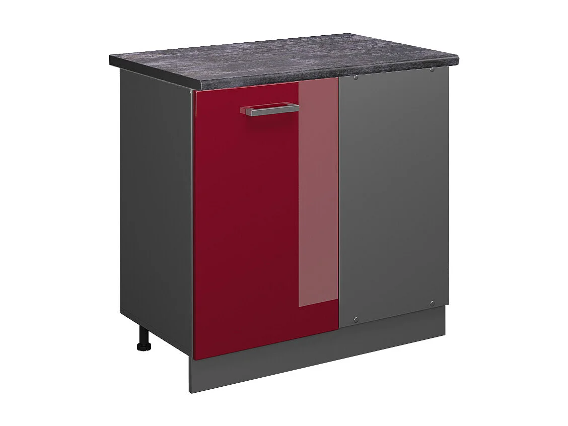 Armario de esquina rojo de alto brillo 86x60x81.6 r-line