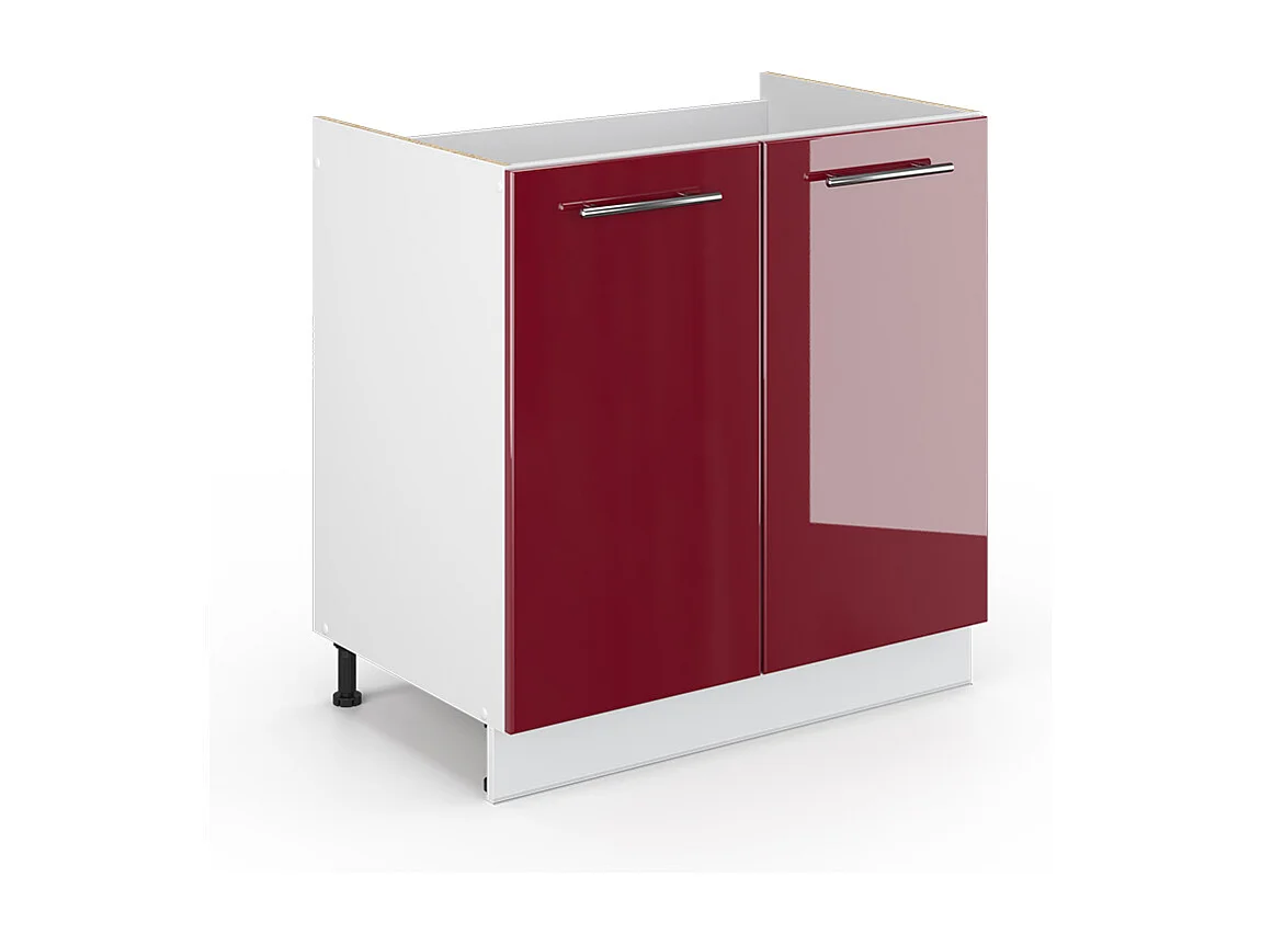 Spülenunterschrank bordeaux hochglanz 80x51.6x82 fame-line