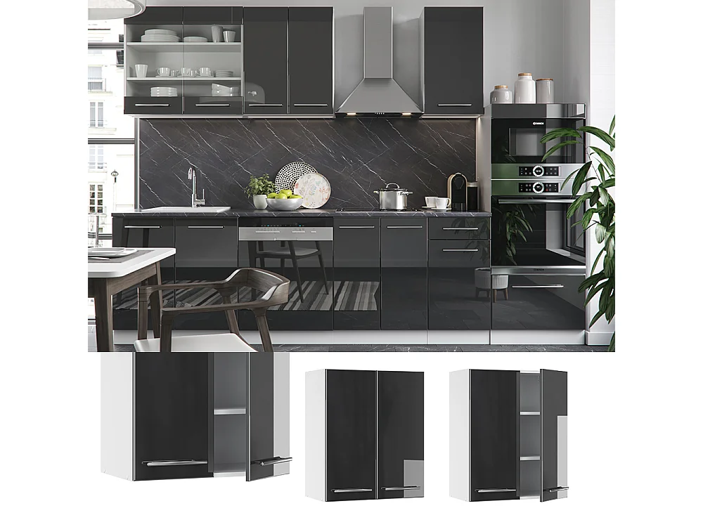 Armario colgante antracita alto brillo 60x34.1x72 fame-line