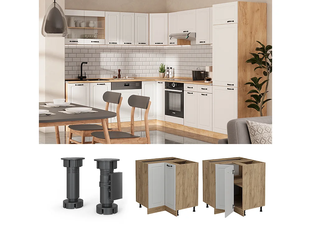 Mobile ad angolo cucina bianco casa di campagna 75.6x46x81.6 r-line