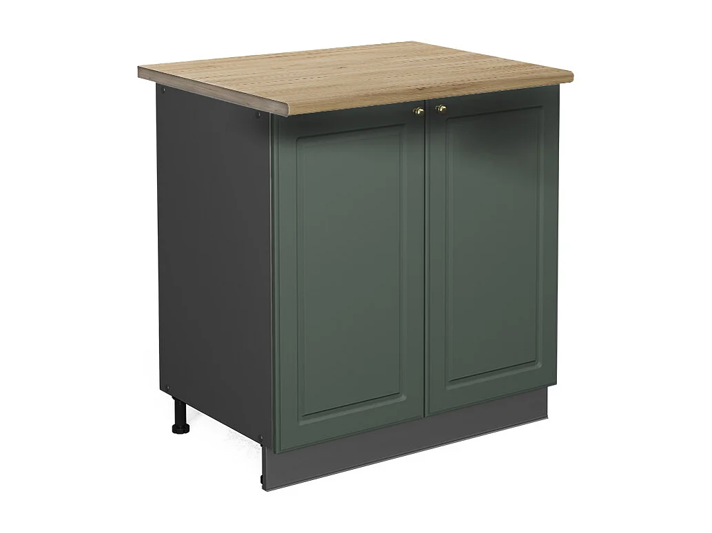 Armario bajo para fregadero verde dorado casa de campo 80x60x82 fame-line