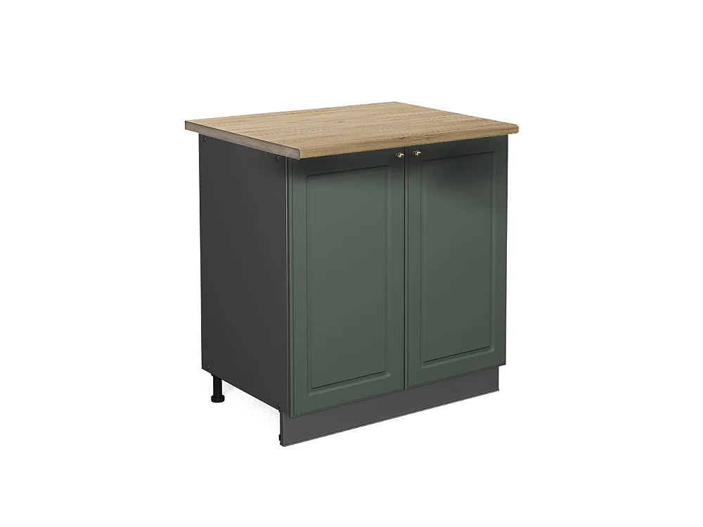 Meuble bas sous-évier vert or campagne 80x60x82 fame-line