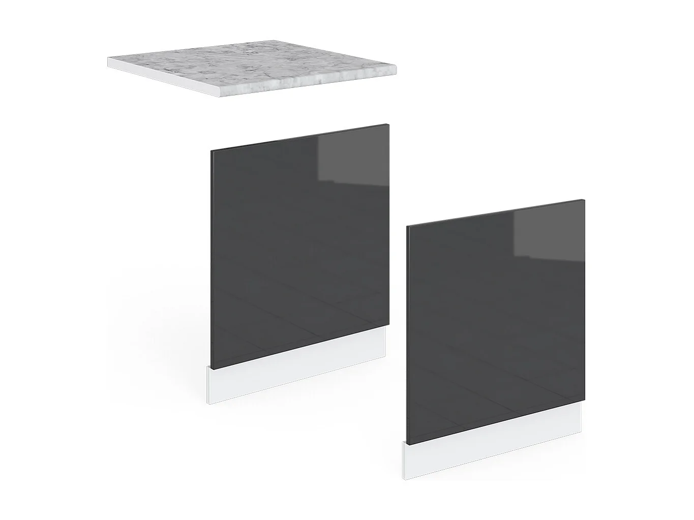 Façade anthracite haute brillance 60x1.6x57.2 r-line