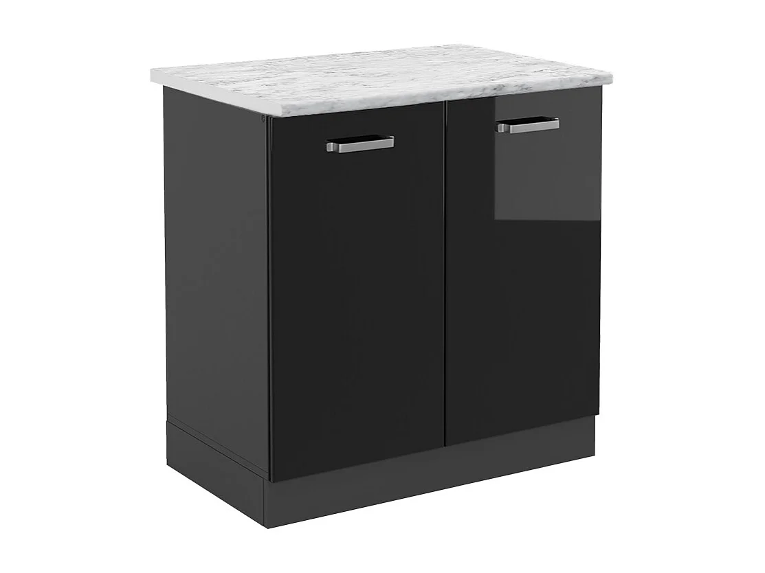 Armario bajo para fregadero negro brillo intenso 80x60x81.6 r-line